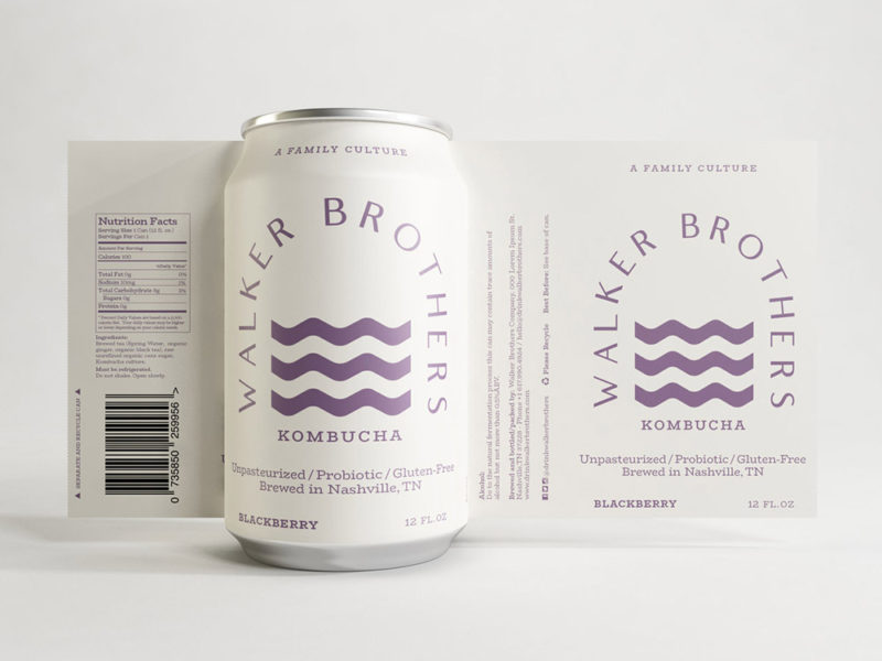 Makebardo desarrolla la identidad de Kombucha Walker Brothers