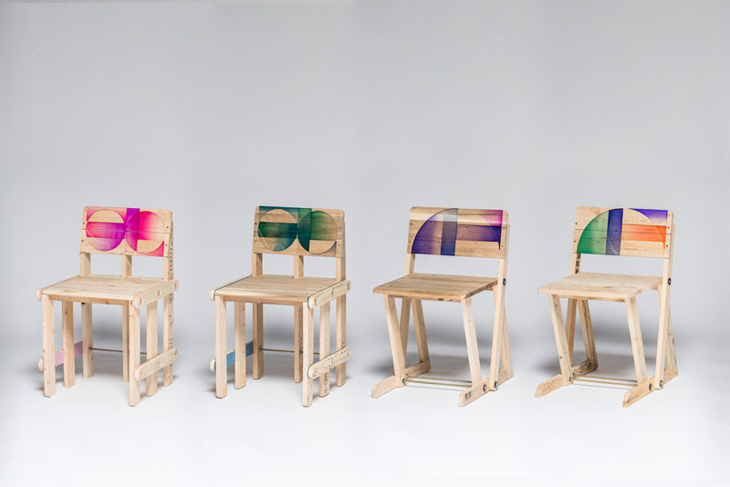 Patterned Pallet, las sillas upcycling de Craft Combine