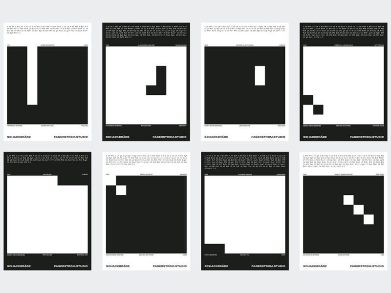Schackbräde, el ajedrez según Fagerström. Una serie de pósteres impecable