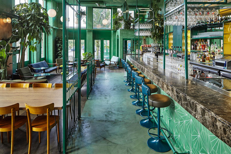 Modijefsky firma Botanique. Diseño de interior "verde" en Ámsterdam