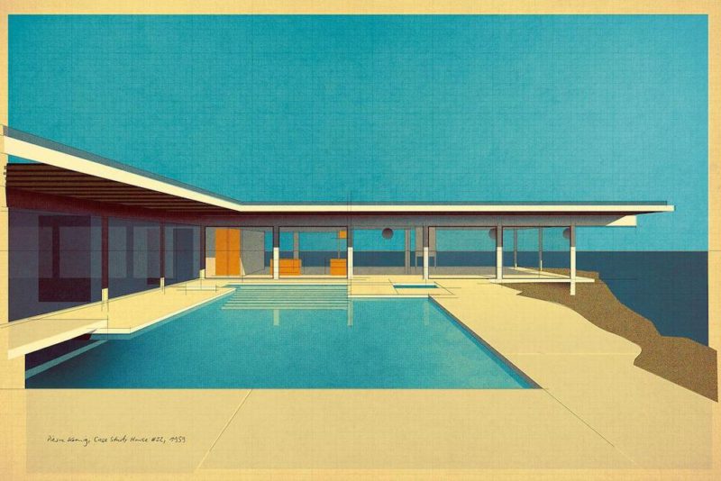 La ilustración arquitectónica de Sander Patelski. Vintage, modernista y fascinante