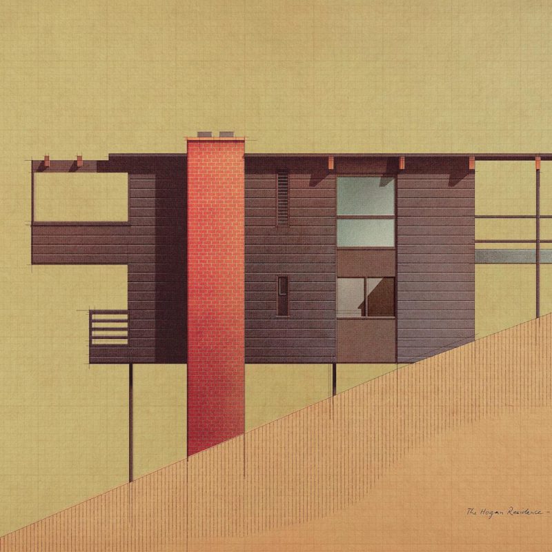 La ilustración arquitectónica de Sander Patelski. Vintage, modernista y fascinante 