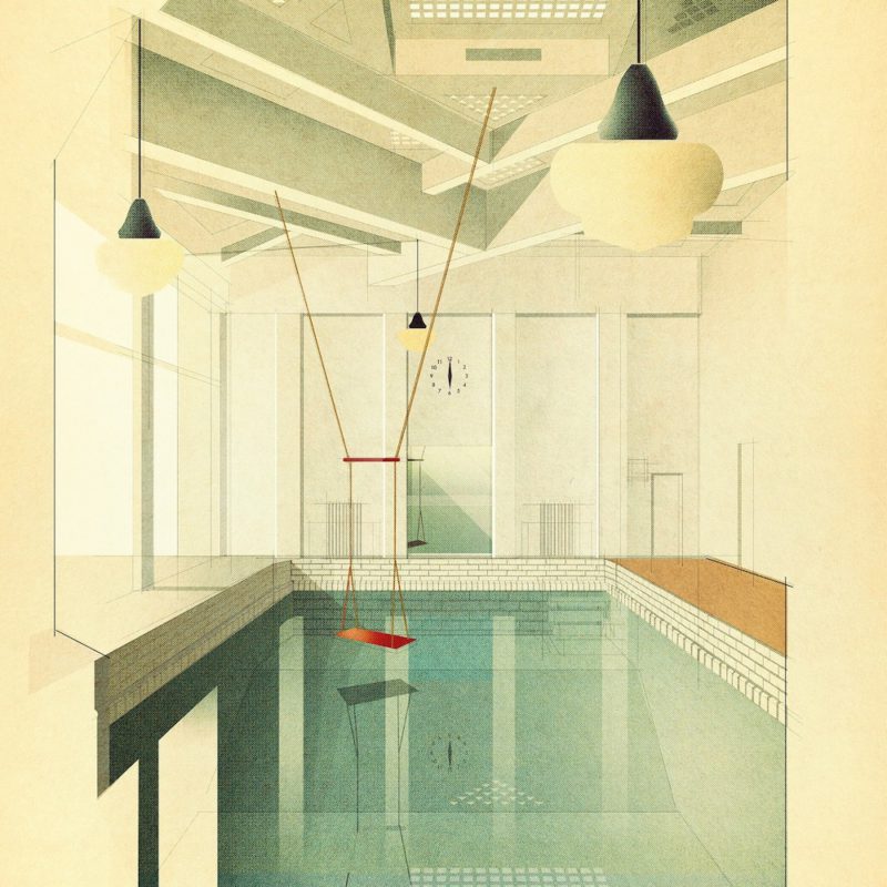 La ilustración arquitectónica de Sander Patelski. Vintage, modernista y fascinante 