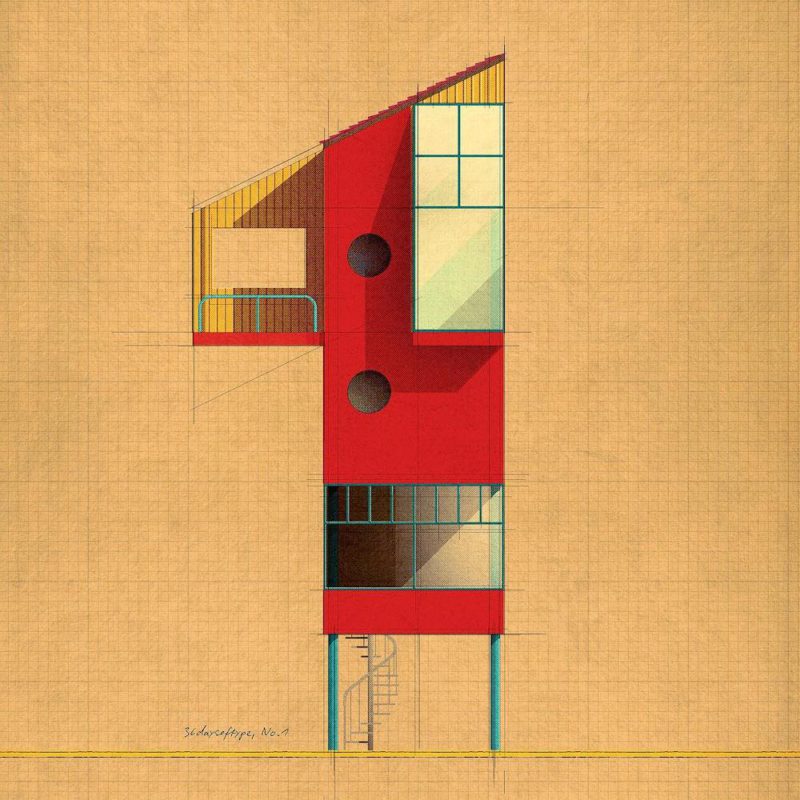 La ilustración arquitectónica de Sander Patelski. Vintage, modernista y fascinante