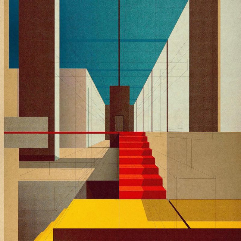 La ilustración arquitectónica de Sander Patelski. Vintage, modernista y fascinante