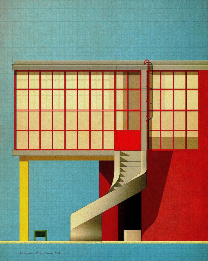 La ilustración arquitectónica de Sander Patelski. Vintage, modernista y fascinante