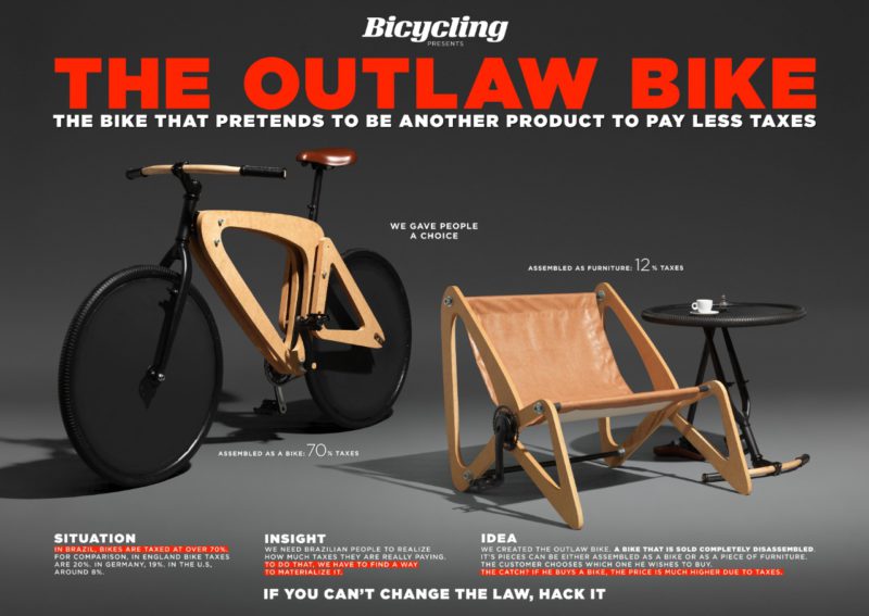 The Outlaw Bike: una bicicleta, una butaca, una mesa... una declaración de intenciones