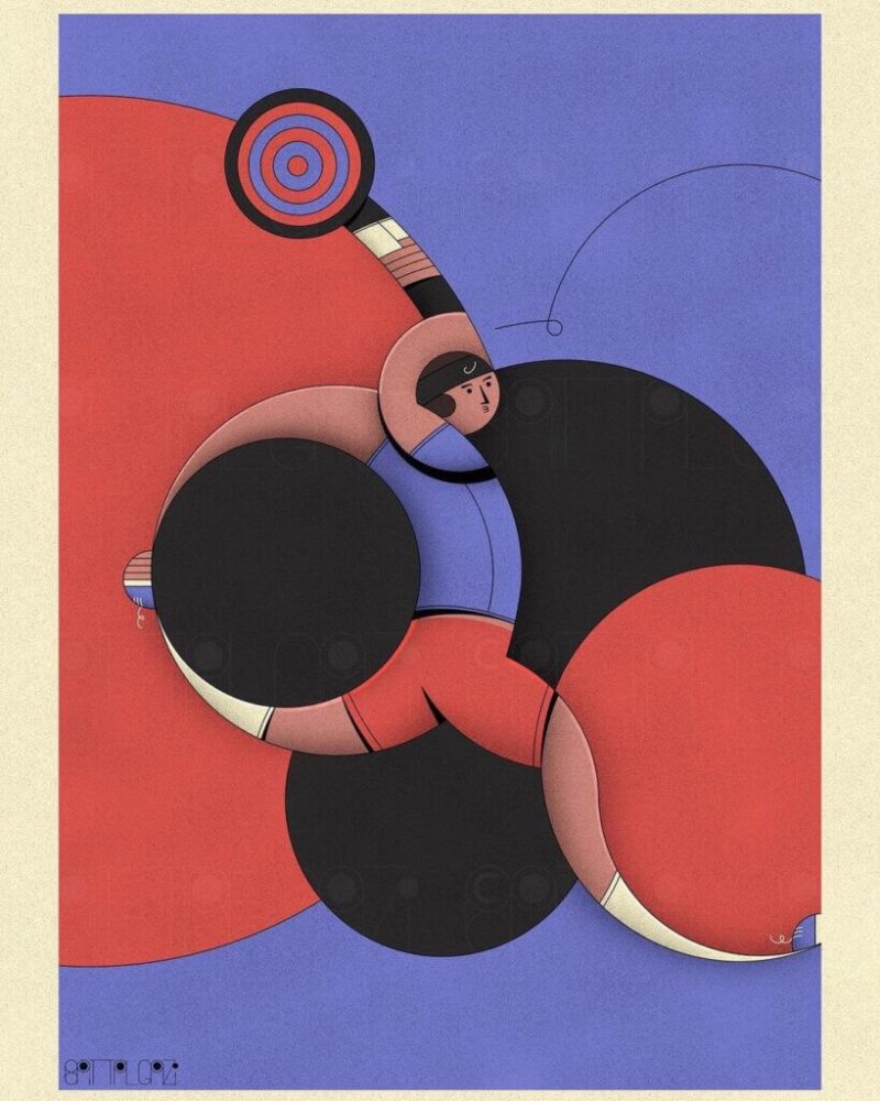 Abstracción y geometría en las ilustraciones deportivas de John Battalgazi