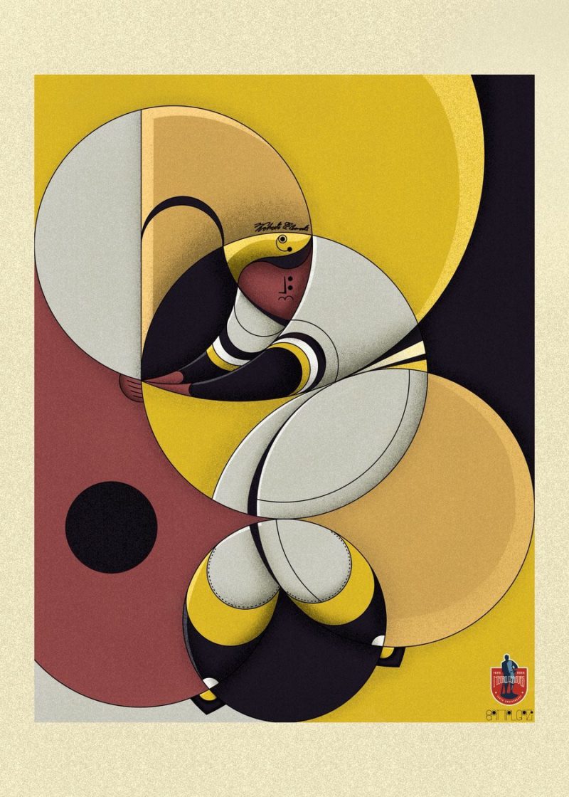 Abstracción y geometría en las ilustraciones deportivas de John Battalgazi