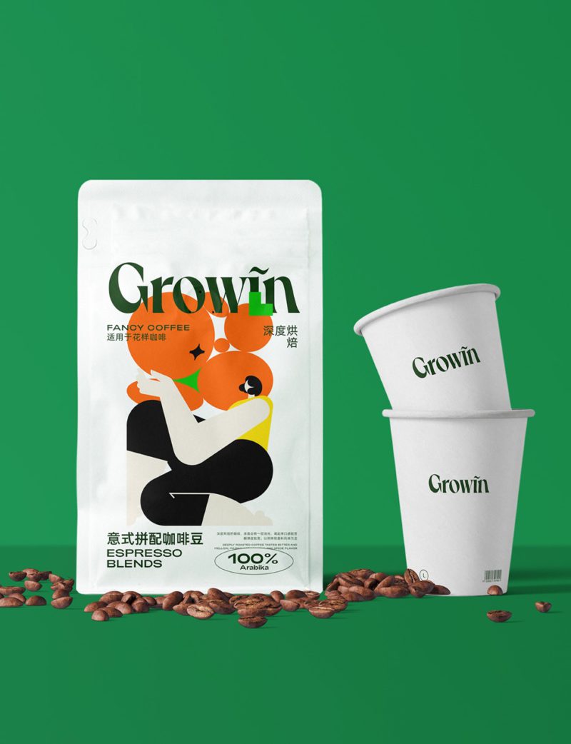 Growin, una identidad cafetera de 4ura Studio