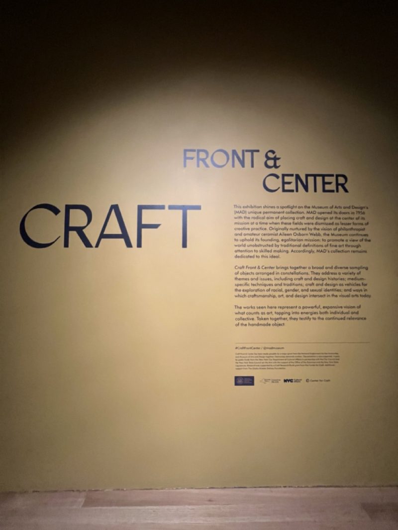 Craft Front & Center: siempre craft en el Museo de Arte y Diseño de Nueva York