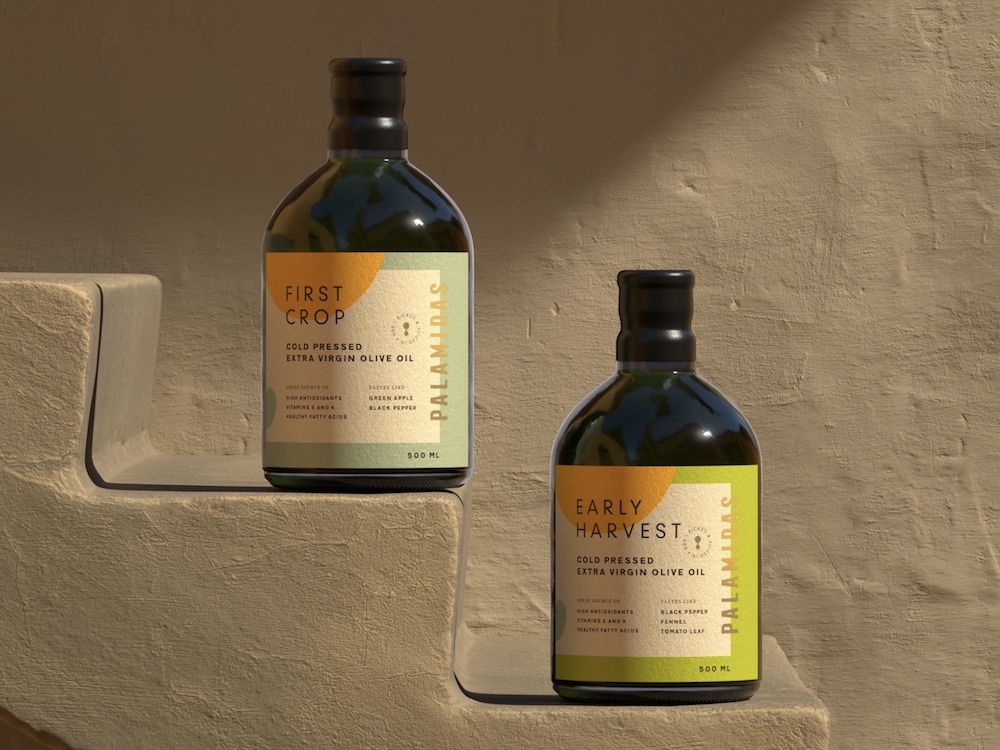 Marka Works crea la identidad de los aceites de oliva Palamidas. Diseño turco del bueno