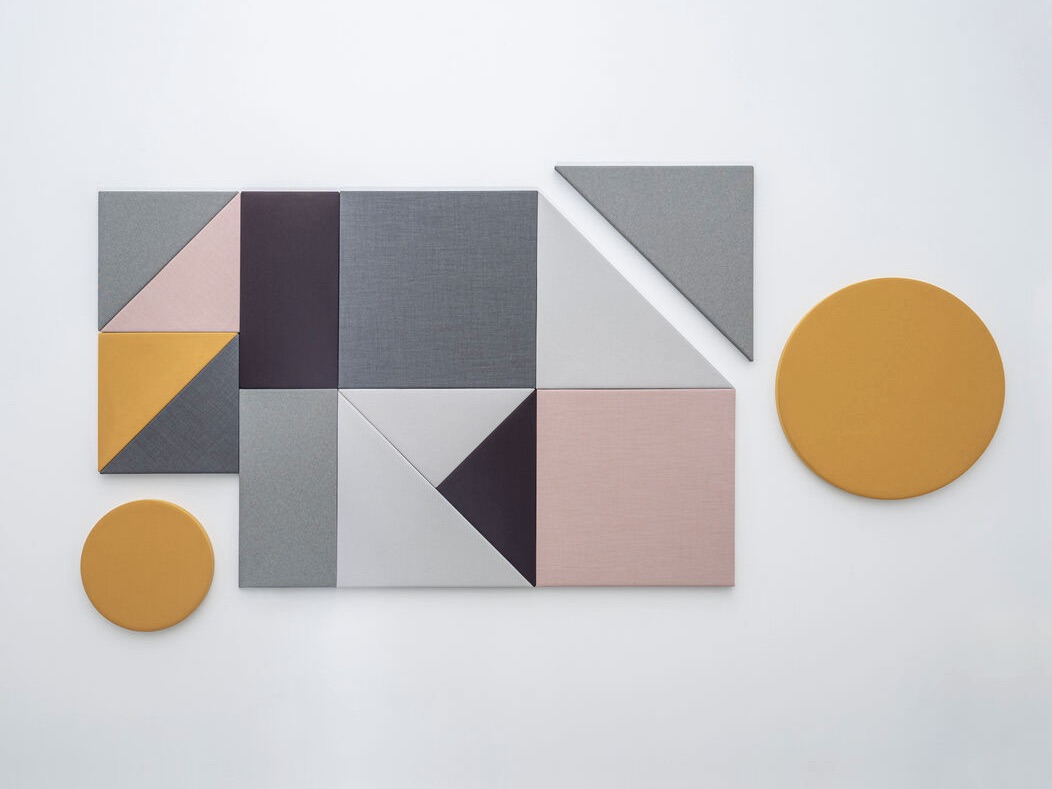 Color y formas geométricas en la colección de paneles acústicos de MDD