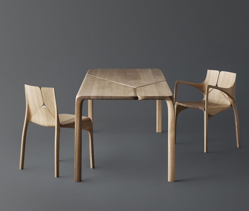 Seyun: madera, asimetría y buen gusto. Una silla de Zaha Hadid Design para Karimoku