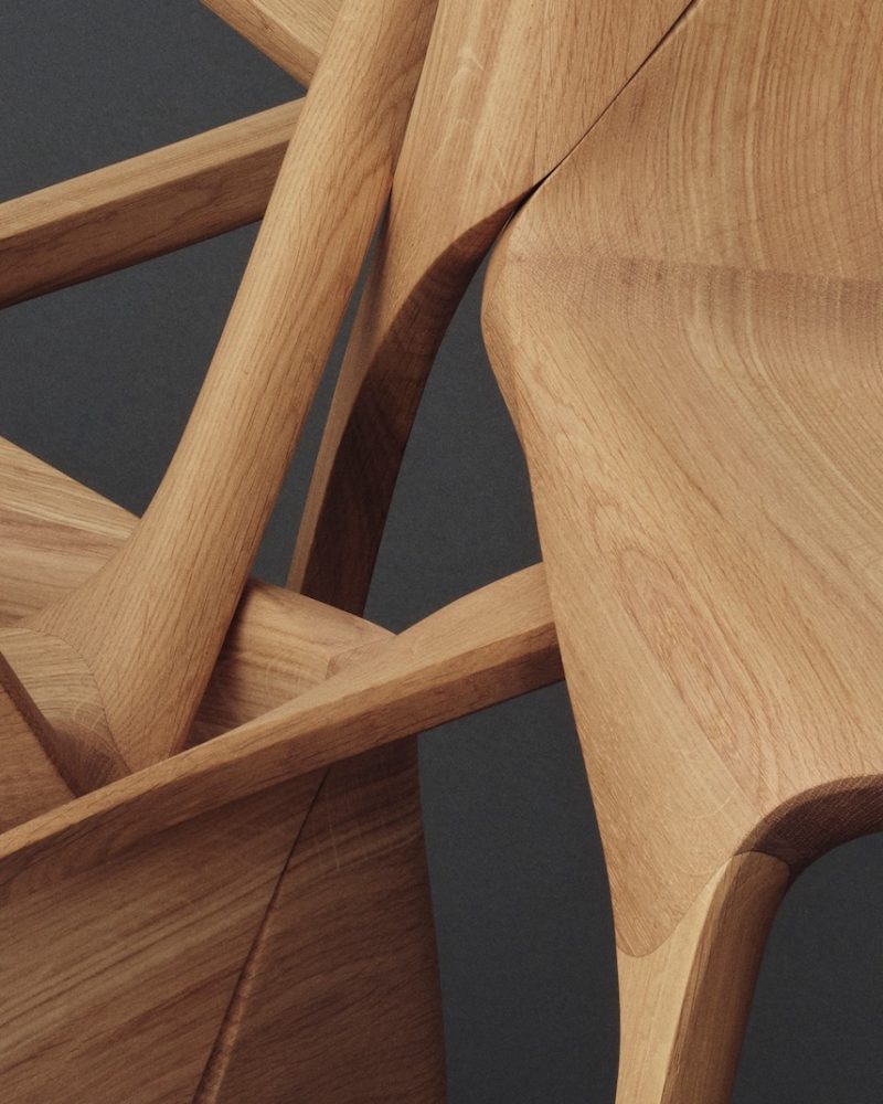 Seyun: madera, asimetría y buen gusto. Una silla de Zaha Hadid Design para Karimoku